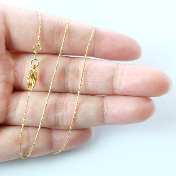 17.7'' 24K Gold Plated Rope Chain necklace, Ready to Use, For pendant charm, necklace making (GC08)