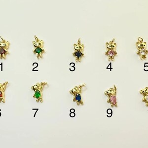10x16mm Cute Little Bear Pave pendant/charm , Perfect for Necklace or Bracelet making . (1 pc)