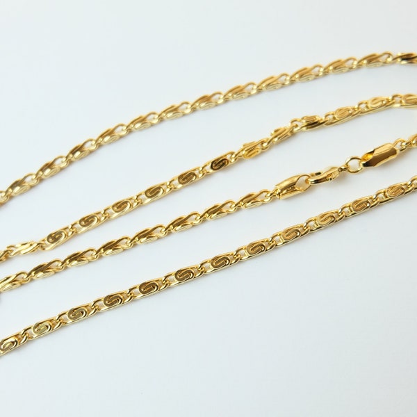 Gold Plated Snail Chain necklace, Ready to Use, For pendant charm, necklace making (GC66)