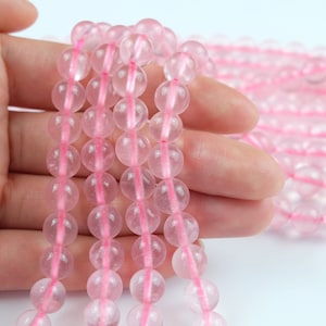 Pink Rose quartz Gemstone round loose beads,15.5 inches strand