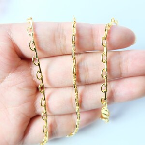 Gold Plated Cable Chain necklace, Ready to Use, For pendant charm, necklace making (GC79)