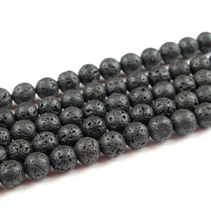 Black lava Rock Gemstone round loose beads,15.5 inches strand