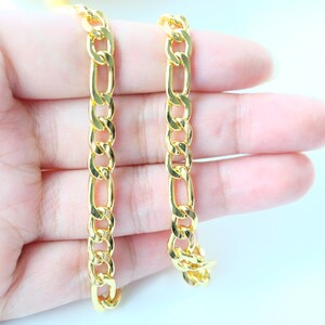 14k Gold Plated Figaro Chain by Foot,  Figaro charm chain by Yard.  (RG24)
