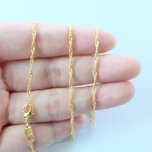 17.7&#39;&#39; Gold Plated Singapore Chain necklace, Ready to Use, For pendant charm, necklace making (GC04)