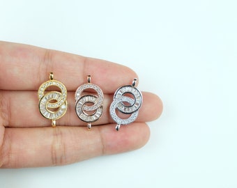 Rhinestone Connectors - Connector Charm - Zircon Beads - Rhinestone Beads - Bracelet Connector - 12x23mm