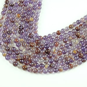 8mm Cacoxenite Phantom Amethyst TOP Quality beads 15.5 inches strand
