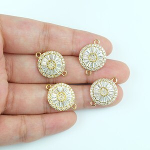 15mm Micro Pave CZ Cubic Zirconia Connector