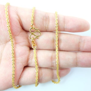 23.6&#39;&#39; 24K Gold Plated Rope Chain necklace, Ready to Use, For pendant charm, necklace making (GC50)