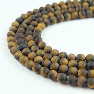 Matte Tiger eye Gemstone round loose beads,15.5 inches strand