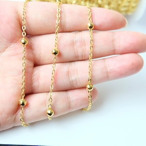 14k Gold Plated Satellite Chain by Foot, Satellite charm chain by Yard.  (RG44)