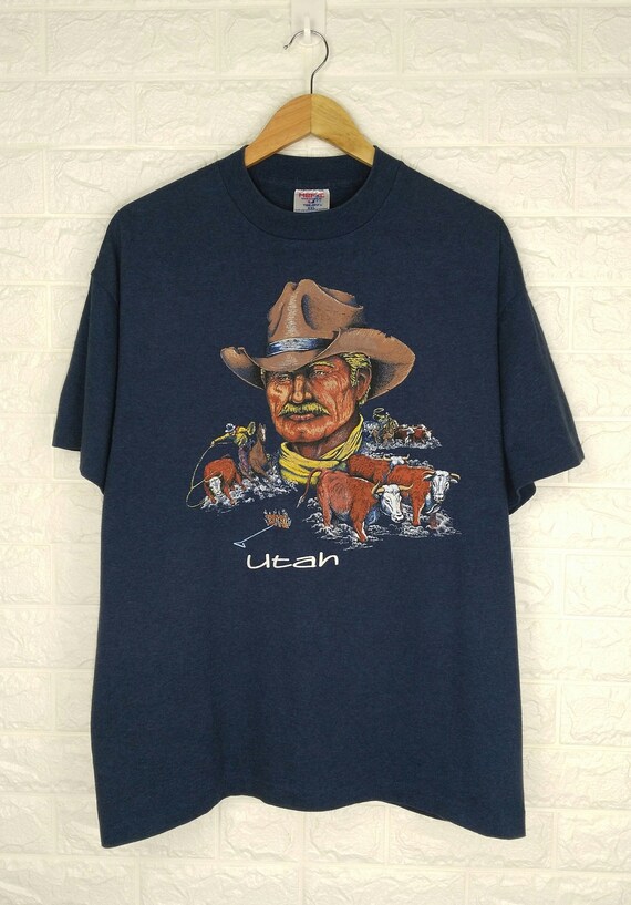 UTAH COWBOY Vintage 90's Short Sleeve Western Cowb