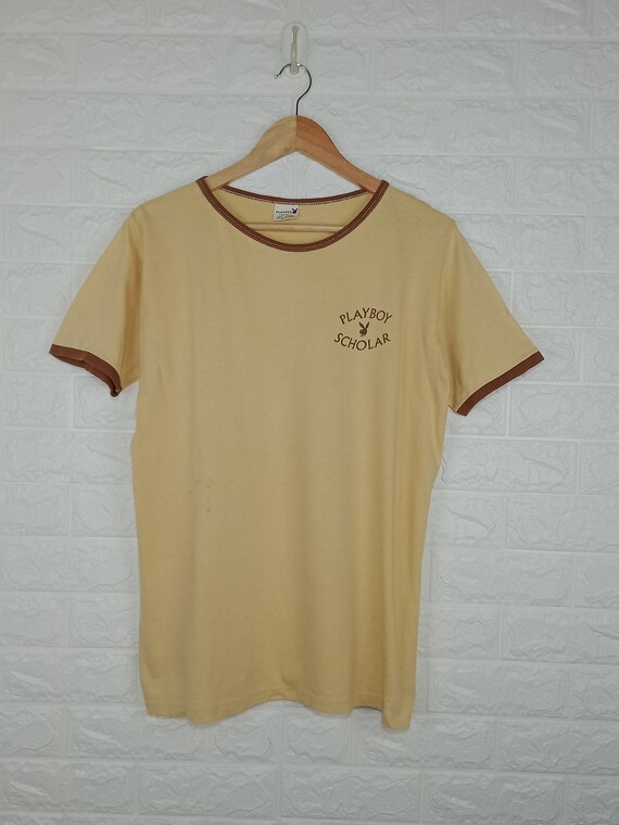 Vintage 80's PLAYBOY Ringer Shirt Playboy Scholar
