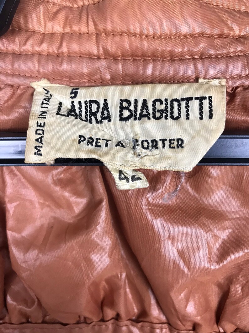 Rare 70/'s Laura Biagiotti Pr\u00eat \u00e0 Porter Bomber Jacket Italian Designer Laura Biagiotti Rare Bomber Brown Color Made in Italy Jacket Size 42