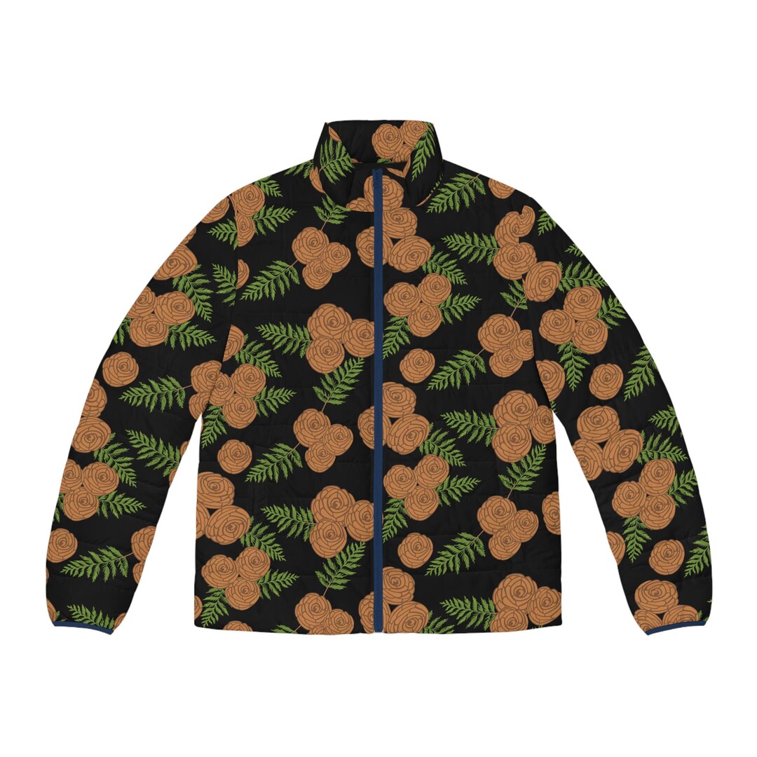 Coast Salish Cedar Roses Puffer Coat - Etsy