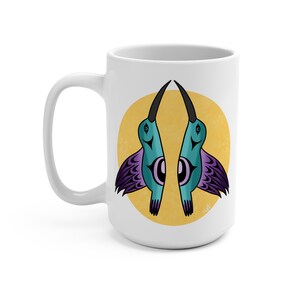15 oz Humming Birds Ceramic Mug Indigenous Artwork Native Gift for Birthdays, Christmas, Mothers Day, Native Owned Business