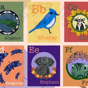DIGITAL DOWNLOAD** Printable Coast Salish Alphabet Perfect for Your Classroom or Bedroom Indigenous Animal Alphabet Native Classroom 8x10
