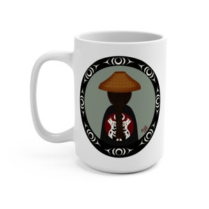 15 oz Coast Salish Regalia Ceramic Mug Indigenous Artwork Native Gift for Birthdays, Christmas, Mothers Day, Native Owned Business
