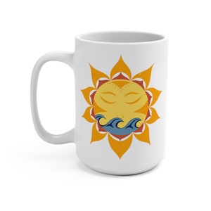 15 oz Sun and Wave Ceramic Mug Indigenous Artwork Native Gift for Birthdays, Christmas, Mothers Day, Native Owned Business