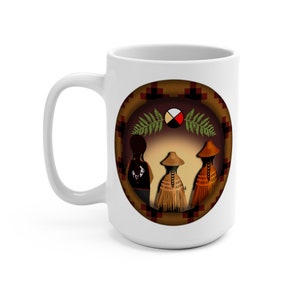 15 oz Native Regalia Ceramic Mug Indigenous Artwork Native Gift for Birthdays, Christmas, Mothers Day, Native Owned Business