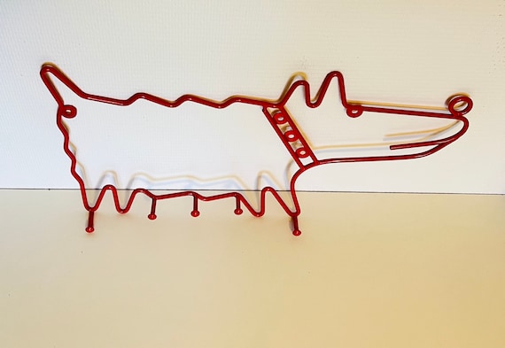 Perchero de Ikea para ni os perro vintage en metal rojo Etsy Espa a