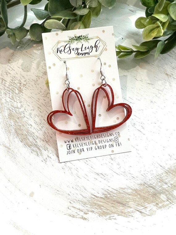 Valentine's Day Leather Heart Earrings, Projects