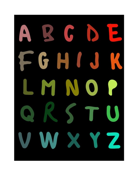 Abc Kids Room Decor I Abc Colorful Printables I Alphabet Etsy