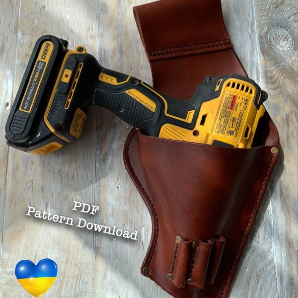 Pattern PDF Leather Drill Holster for tool belt