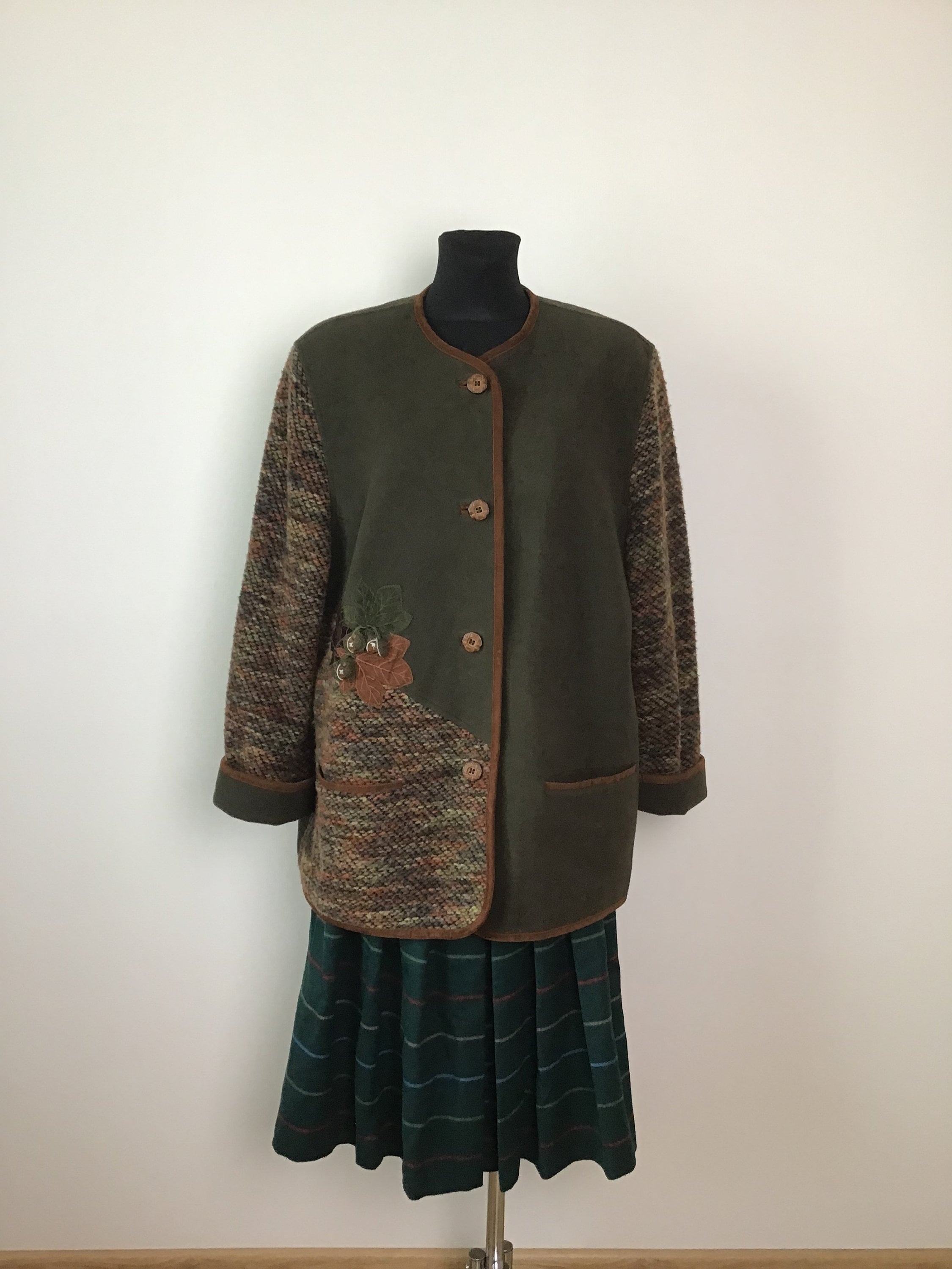 Veste Robe Dirndl Femme Linder En Laine - Taille S (buste 36"), Broderie Allemande, Courte, Style équitation/hiver
