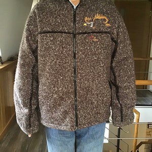 Vintage Men’s Size 2XL Knitted Jacket Micro Fleece Backing Brandwear Made in Canada