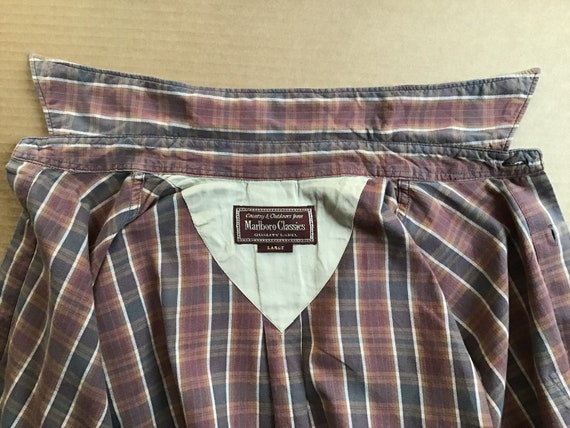 Vintage Size L MARLBORO Classic Men’s Shirt Brown… - image 8