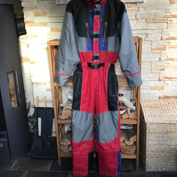 Vintage Size S TIGARA Skiing Overalls One Piece Ski Suit Snow Suit Winter Sportwear Ski Jumpsuit Snowboard Suit