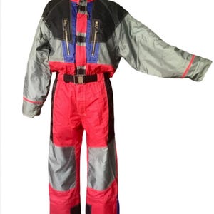 Vintage Size S TIGARA Skiing Overalls One Piece Ski Suit Snow Suit Winter Sportwear Ski Jumpsuit Snowboard Suit