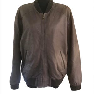 vintage Homme Taille XL-2XL Blouson aviateur en cuir très doux Marron Printemps-Été