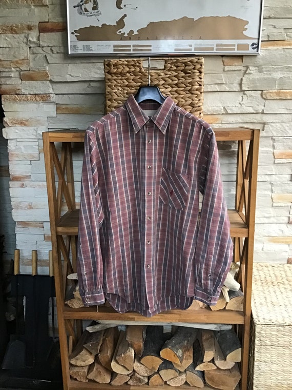 Vintage Size L MARLBORO Classic Men’s Shirt Brown 