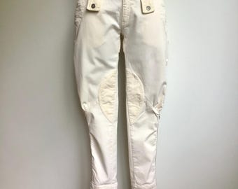Vintage Size S Jodhpurs Pants Ivory Cotton Riding Pants Equestrian Trousers