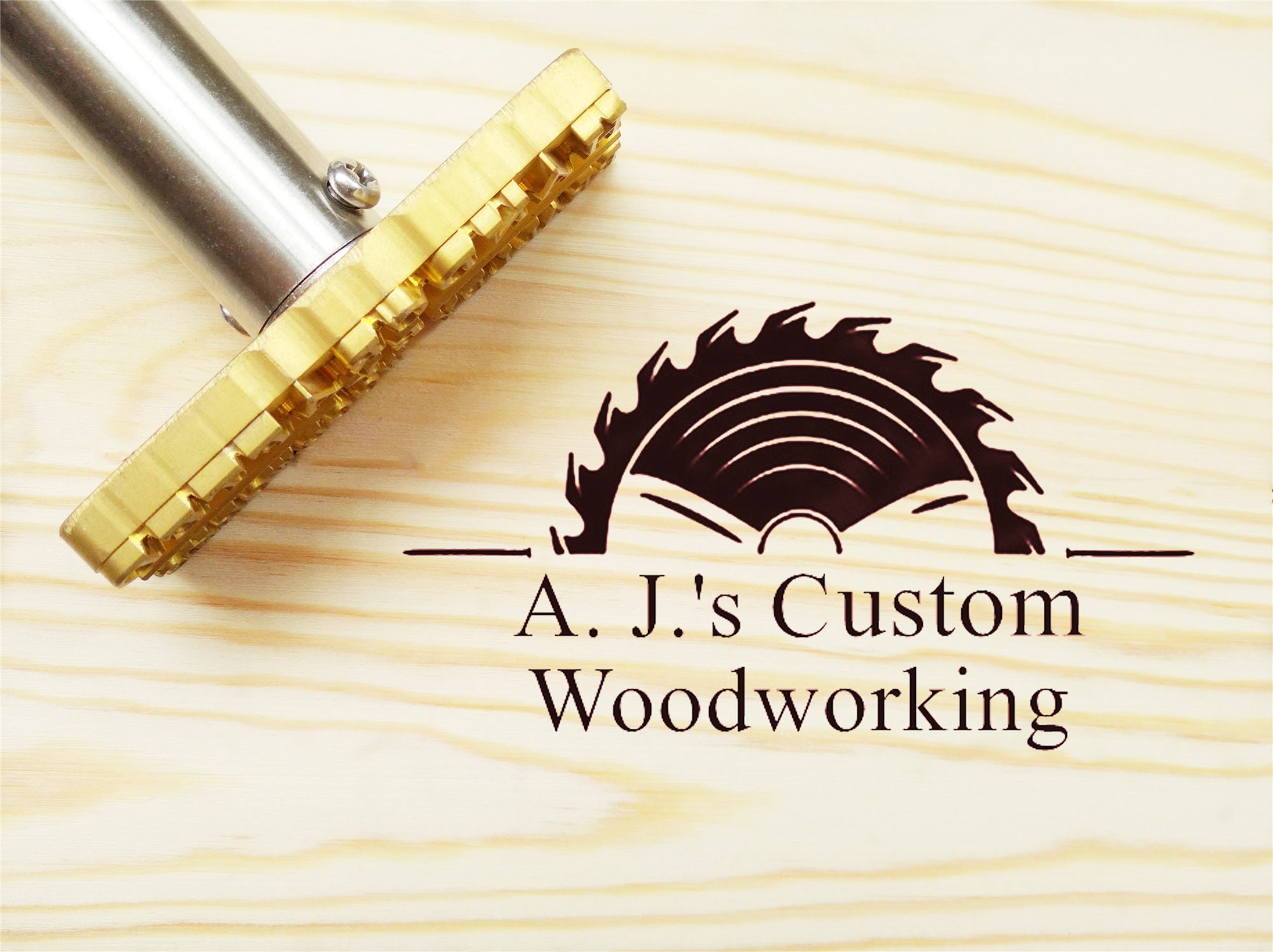 Custom Chainsaw wood branding stamp with your logo for Etsy
