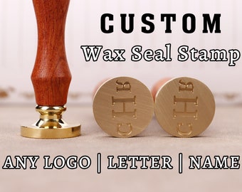 Custom Wax Seal Stamp for Wedding Invitation, Personalized Letter Wax Seal Kit, Wax Seal Stamp Kit Custom, Initial Logo Wax Stamp Kit