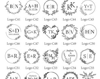 Personalised Wax Seal Stamp, Custom Wax Seal Stamp Kit, Custom Any Logo/Name/Letters/Initial/Date, Wedding Wax Seal with Flower/Leaf Design