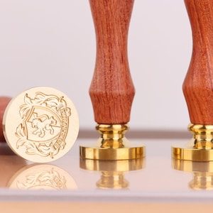 Custom Wedding Crest Wax Seal Stamp: Family Name Initial