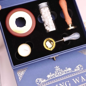 Kit de sellos de lacre personalizados para invitaciones de boda, sellos de lacre personalizados para regalos, kit de sellos de lacre personalizados, kit de sellos de lacre con iniciales de boda