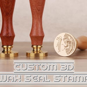 Sello de cera 3D personalizado, sello de cera grabado 3D vintage, sello de cera 3D, sello de cera en relieve 3D personalizado para regalos, kit de sello de cera en relieve 3D