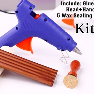 Pistola de pegamento para sellado de cera termofusible, barras de sellado de cera para pistola de pegamento, sello de cera personalizado para invitación de boda, sello de cera para regalos personalizados