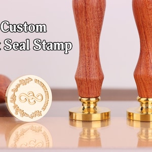 Customized Wax Seal Stamp, Personalized Wax Seals for Envelopes, Wax Stamp Kit for Wedding Invitation, Custom Initials Logo Wax Stamp Set