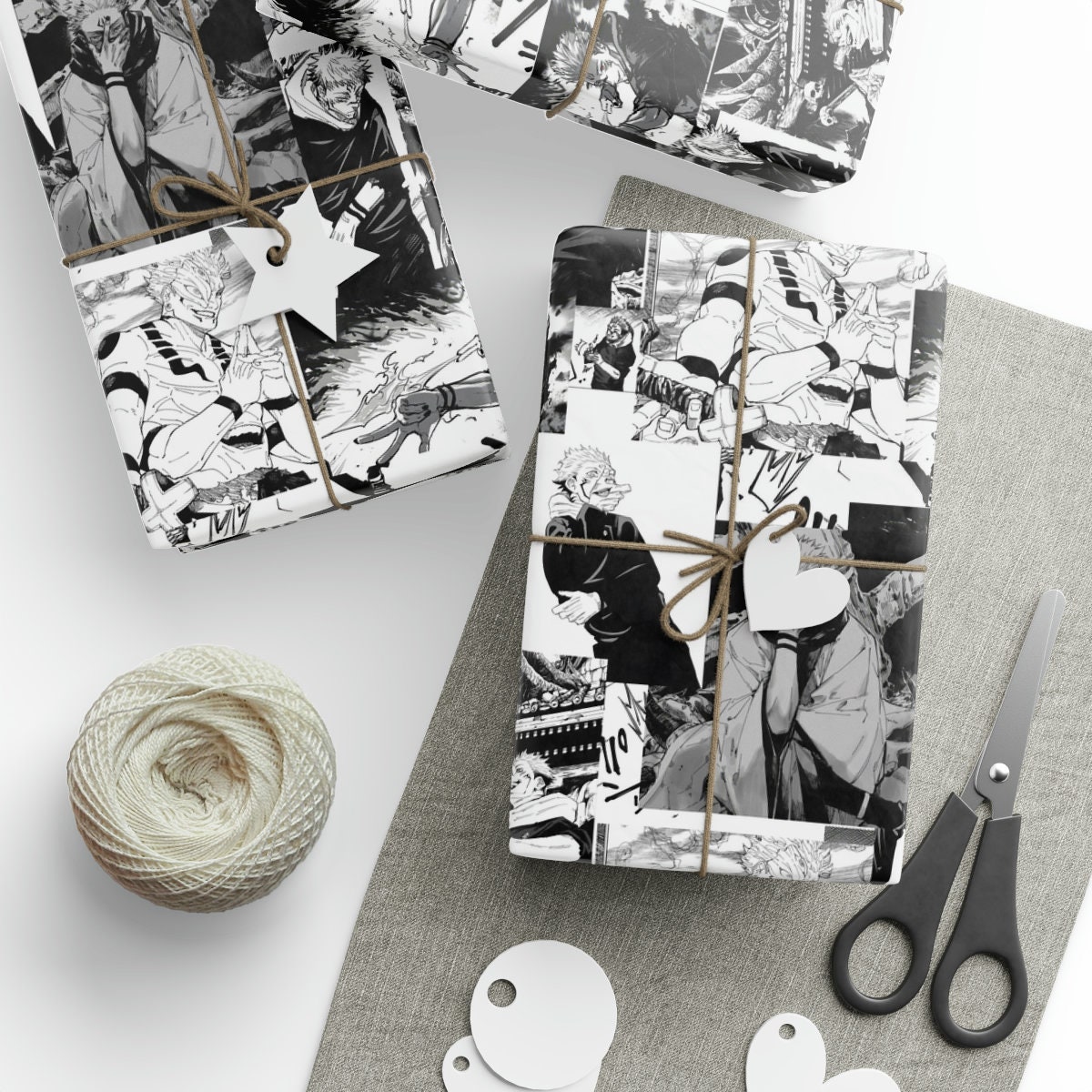 洋書 Shirokuma spin art   Hand Spun Cool Sukuna of Jujutsu Kaisen in Black and White Manga