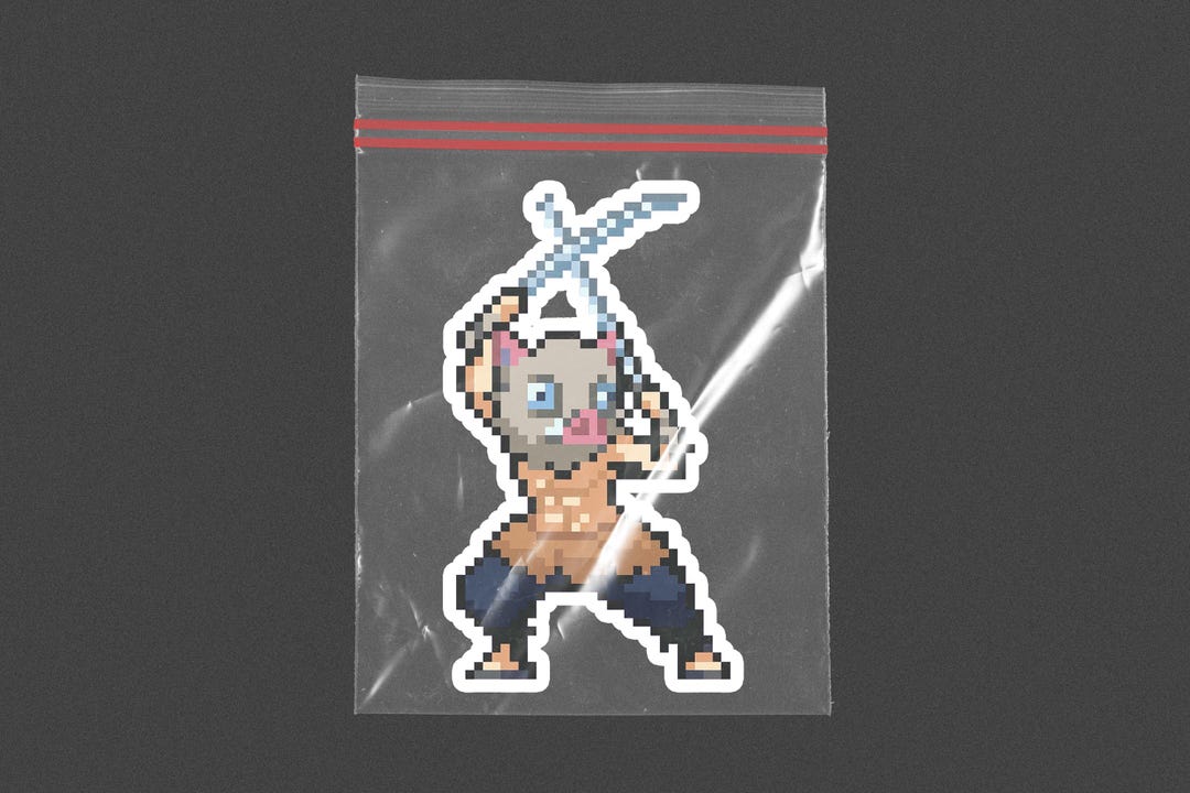 Pixel Art Character of Inosuke Hashibira of Kimetsu No Yaiba or Demon ...