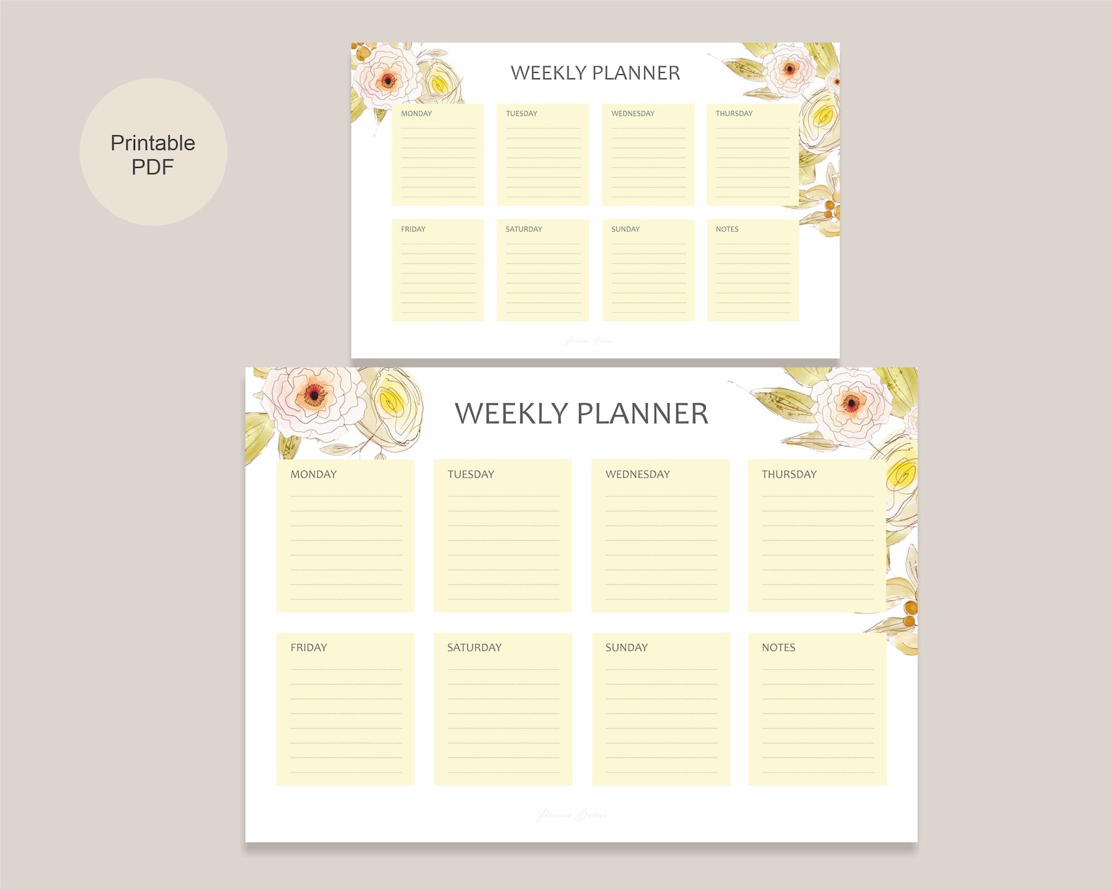 Flower Weekly Schedule A4 Weekly Planner Printable Weekly | Etsy