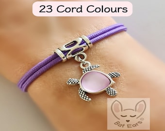 Turtle Bracelet Turtle Charm with Gift Bag Personalised Purple Turtle Gift Love Turtles Sea Turtle