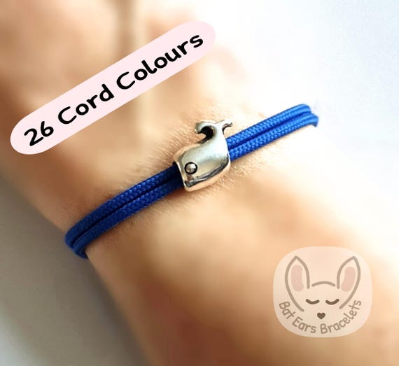 Whale Bracelet Whale Charm Ocean Sea Life Adjustable Cord Bracelet