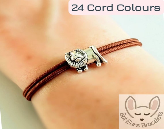 Lion Bracelet With Gift Bag Personalised Lion Charm Bracelet - Etsy Lion Bracelet With Gift Bag Personalised Lion Charm Bracelet - Etsy