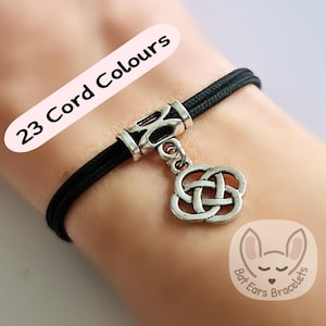 Celtic Knot Bracelet Celtic Knot Gift Charm Lovers Knot Adjustable Cord Bracelet 25 Colours